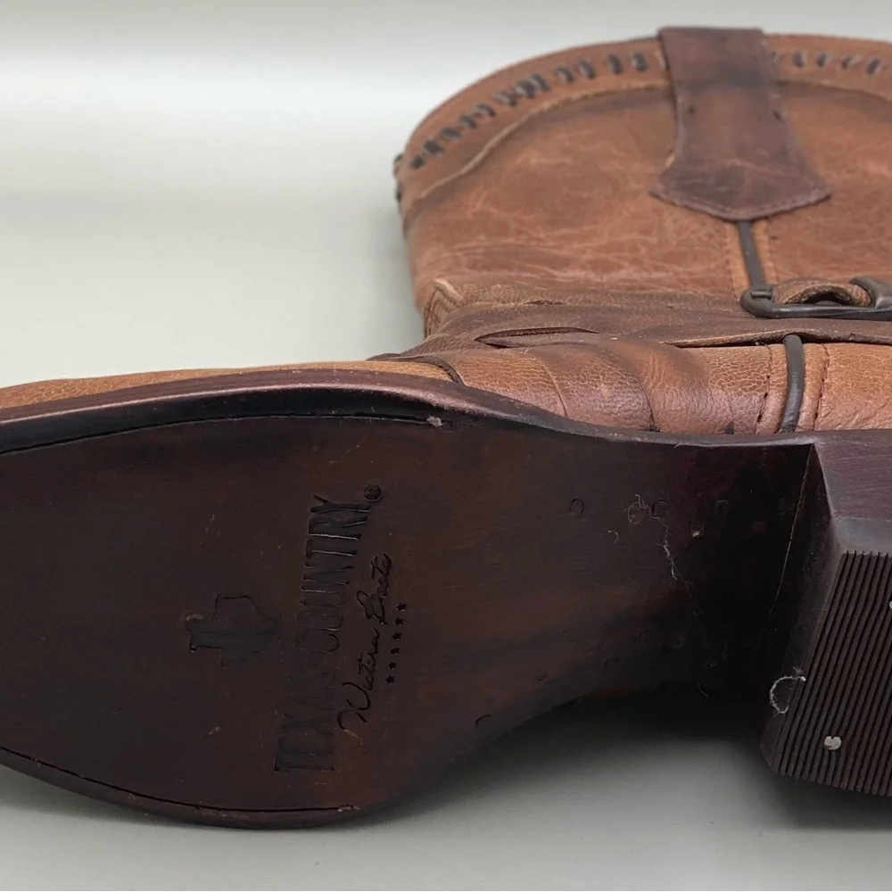 Texas Country Women’s Brown Leather Western Cowboy Boots Pointed Toe Size 7 - Picture 8 of 16